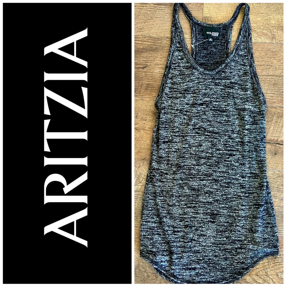 Wilfred Free Aritzia Yasmin Marled Black Knit Tank Top Size XS